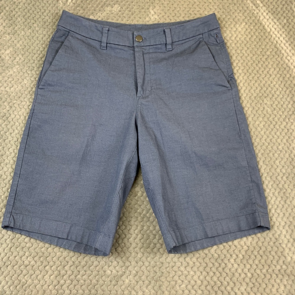 Lululemon Commission Short 9 Men 31 Blue Cotton‎ Blend Stretch Chino Golf Casual